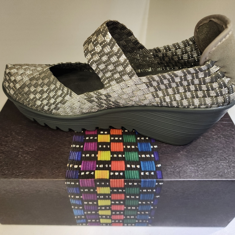 Bernie Mev - Lulia Silver Gray Platform Shoes - Size 39